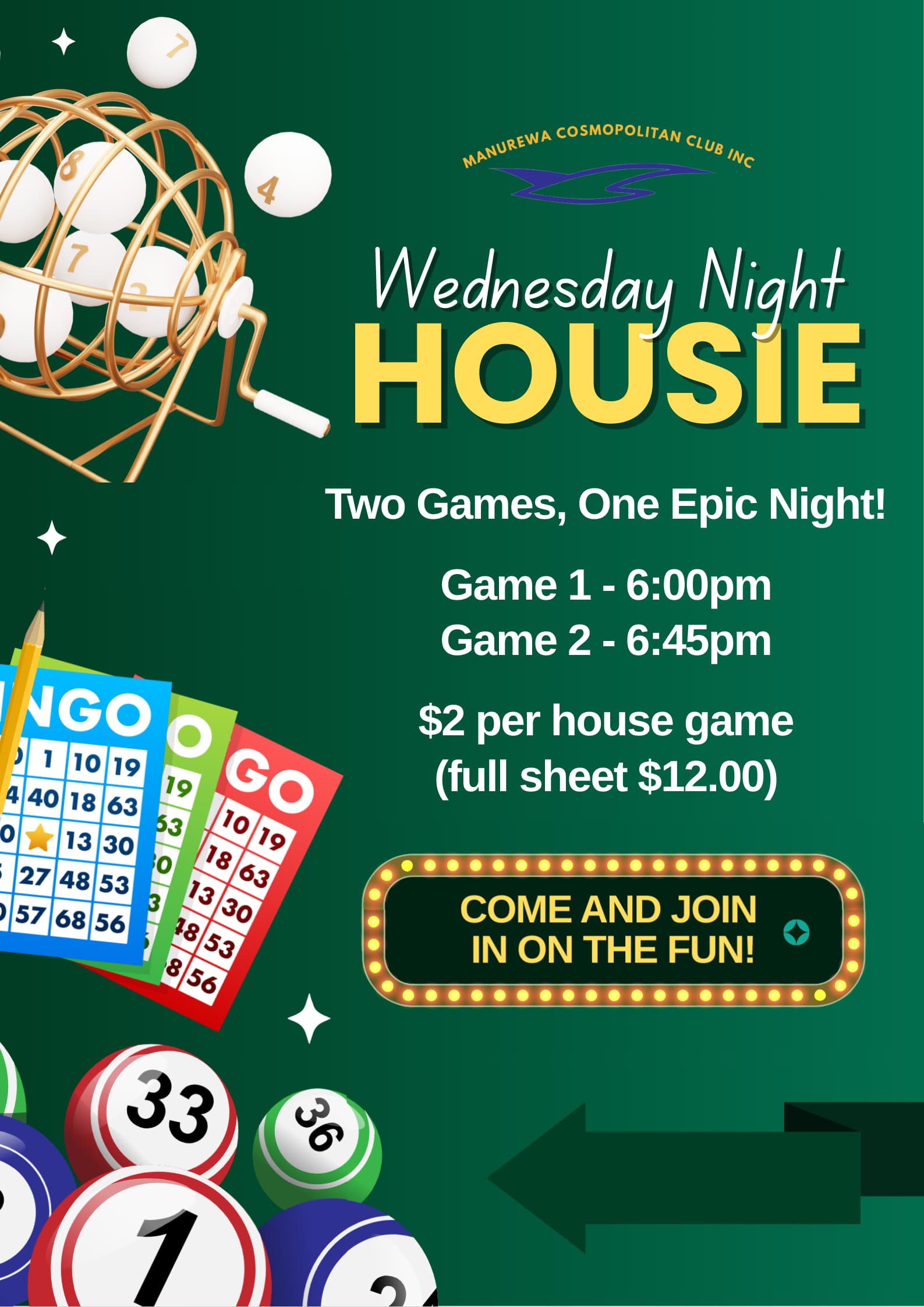Wednesday Night HOUSIE — Two Games, One Epic Night!